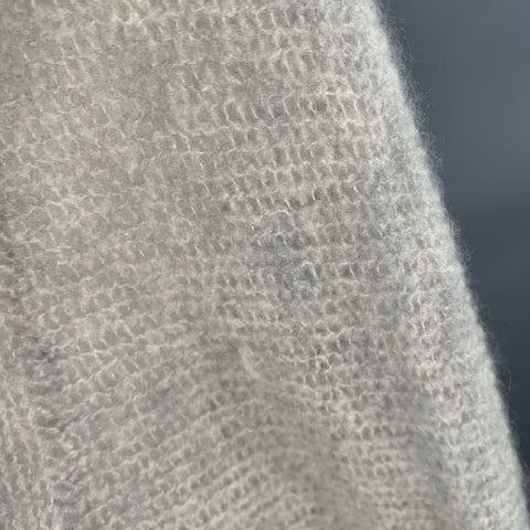 JARBO Size 0 Grey Cashmere Blend Oversized Open Knit Crew Neck Pullover