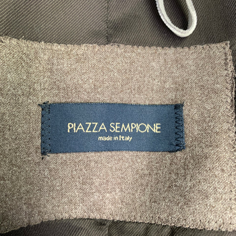 PIAZZA SEMPIONE Size L Taupe Wool Blend Notch Lapel Jacket Blazer
