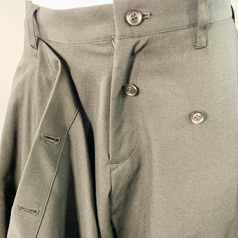 YOHJI YAMAMOTO Size S Black Wool Tapered Skirt Dress Pants