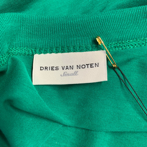 DRIES VAN NOTEN Size S The Lion Hunt Green Black Graphic Cotton Crew Neck T-shirt