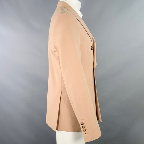 AMI by ALEXANDRE MATTIUSSI Size 38 Tan Wool Peak Lapel Double Breasted Sport Coat