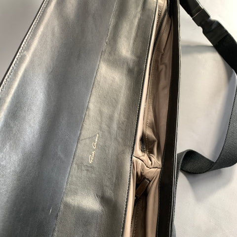 RICK OWENS Black Grey Leather Clutch Bags