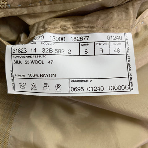 PAL ZILERI Size 38 Regular Beige Grey Brown Window Pane Sport Coat