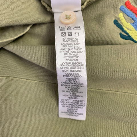 PS by PAUL SMITH Size S Green Patch Organic Cotton Half Placket Polo