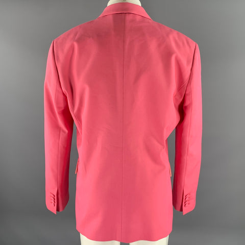 PALM ANGELS Size 42 Pink Cotton Polyester Peak Lapel Sport Coat