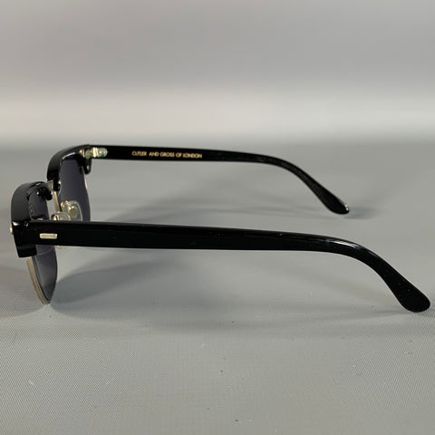 CUTLER AND GROSS Black Dark brown Acetate Sunglasses