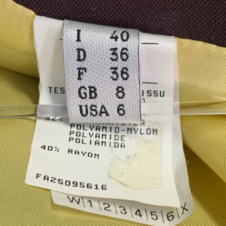 FUTURE OZBEK Size 6 Brown Rayon Blend Single Breasted Blazer Mini Skirt Set