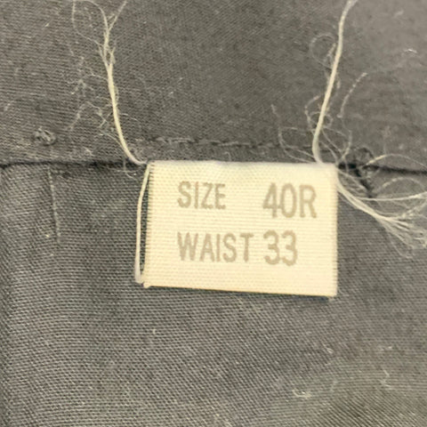 VINTAGE Size 35 Black Pleated Wool Tuxedo Dress Pants