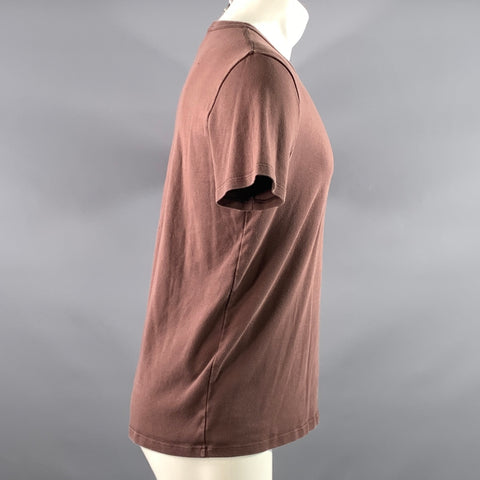 TOM FORD Size M Burgundy Solid Cotton Blend Crew Neck T-shirt