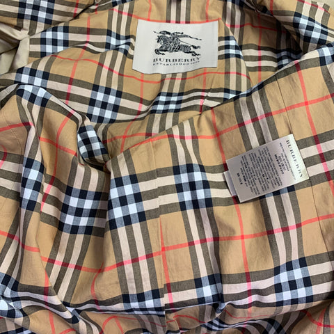 BURBERRY Size S Beige Cotton Twill Double Breasted Coat