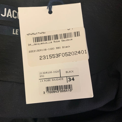 JACQUEMUS Size 00 Black Draped Dress