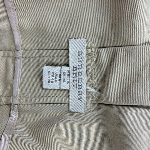 BURBERRY BRIT Taille 6 Jupe ceinturée à double boutonnage en coton kaki