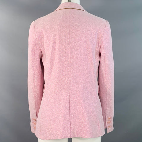 SIES MARJAN Size 4 Pink Polyester Blend Metallic Notch Lapel Jacket Blazer