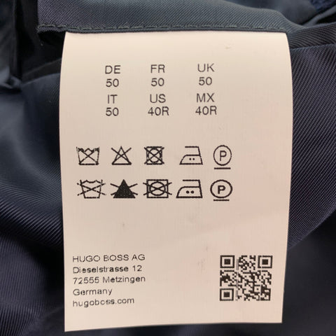 HUGO BOSS Size 40 Navy Textured Virgin Wool Blend Sport Coat