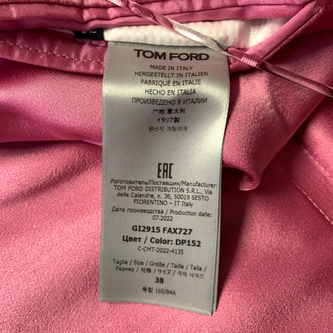 TOM FORD Size S Pink Shiny Acetate Viscose Peak Lapel Blazer