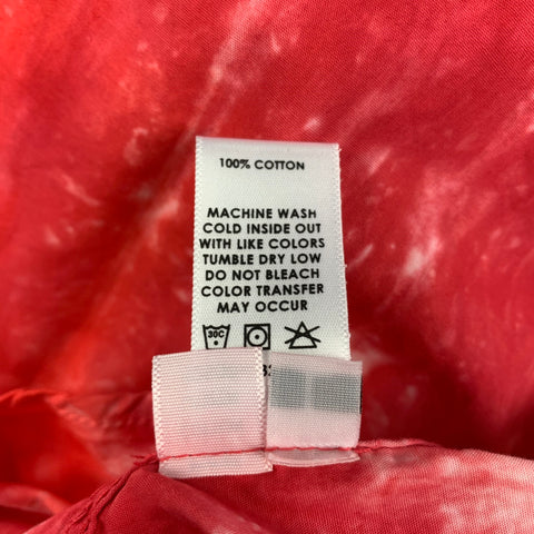 COTTON CITIZEN Talla L Camisa con botones de teñido anudado de algodón rojo y blanco