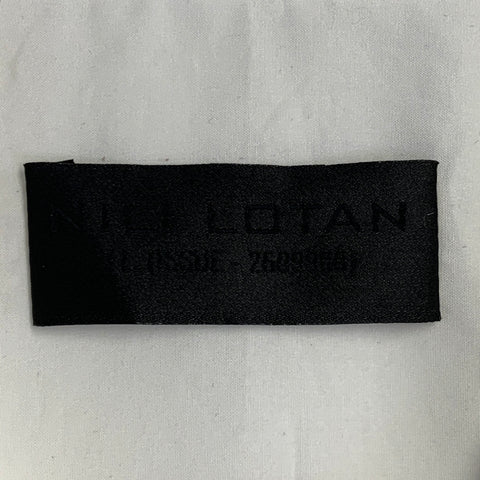 NILI LOTAN Size XL White Cotton Pleated Bib Tuxedo Long Sleeve Shirt