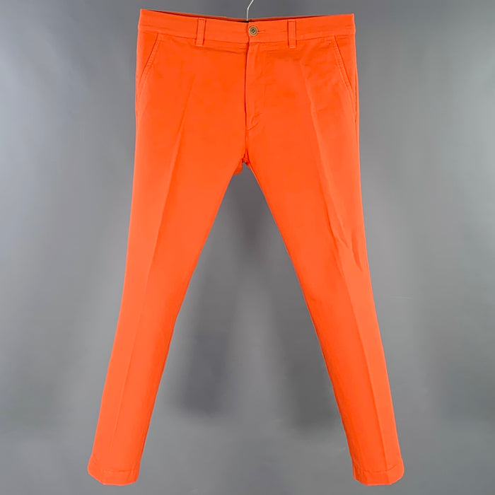 DRIES VAN NOTEN Size 32 Orange Cotton Casual Pants