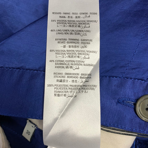 GUCCI 2019 Size 30 Blue Red Stripe Viscose Linen Joggers Casual Pants