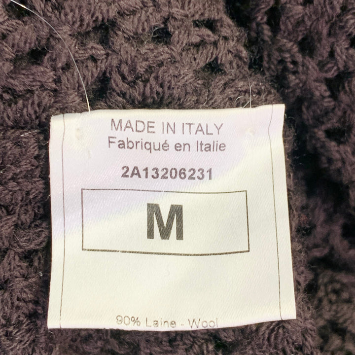 JOHN GALLIANO Size M Brown Wool Blend Turtleneck Chunky Knit Sweater