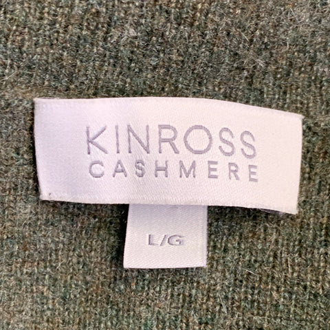 KINROSS Size L Green Olive Cashmere Shirt Jacket Cardigan