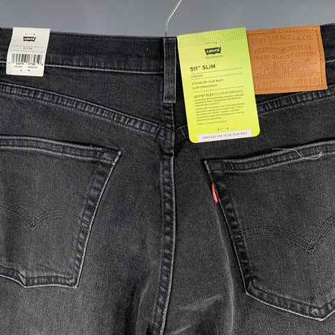 LEVI STRAUSS Size 31 Black Cotton Blend Slim Jeans