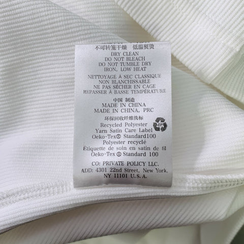 PRIVATE POLICY Size S Ball Chain White Cotton Blend Ribbed Tank Casual Top