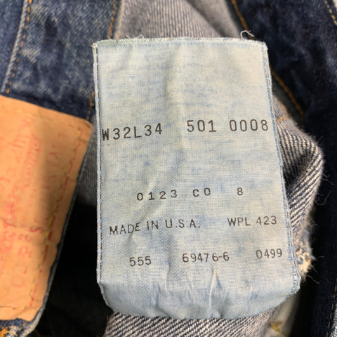 LEVI STRAUSS Size 32 Blue Cotton Straight Five Pockets Jeans