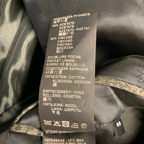 THE KOOPLES Size 38 Grey Black Cotton Blend Peak Lapel Sport Coat