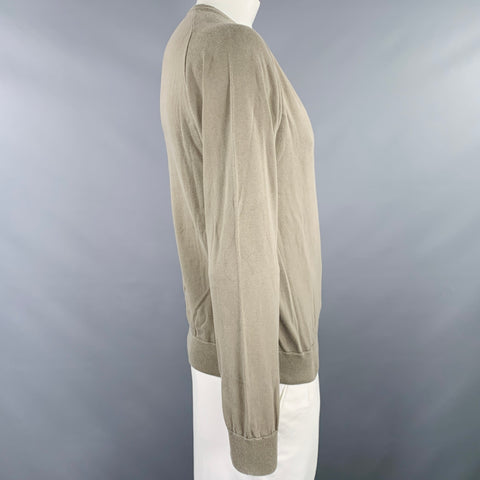 MAISON MARTIN MARGIELA Size L Khaki Jersey V-Neck Pullover