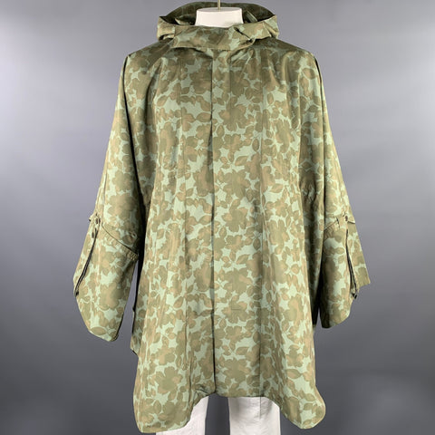 DESCENDANT OF THIEVES Size XXL Green Leaves Polyester Jacket