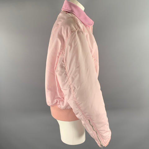 KENZO Size M Light Pink Polyamide Bomber Jacket