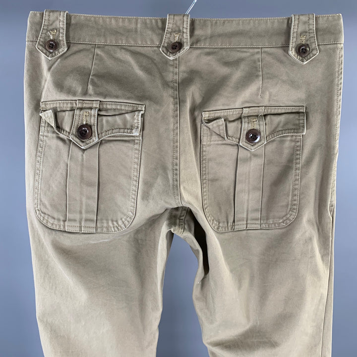 PS by PAUL SMITH Size 34 Khaki Heather Cotton Slim Fit Casual Pants