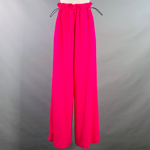 AMI by ALEXANDRE MATTIUSSI Size XS Pink Fuchsia Viscose Blend Drawstring Wide Leg Dress Pants