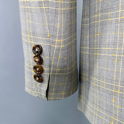 MAISON MARTIN MARGIELA Size 38 Grey Yellow Plaid Sport Coat