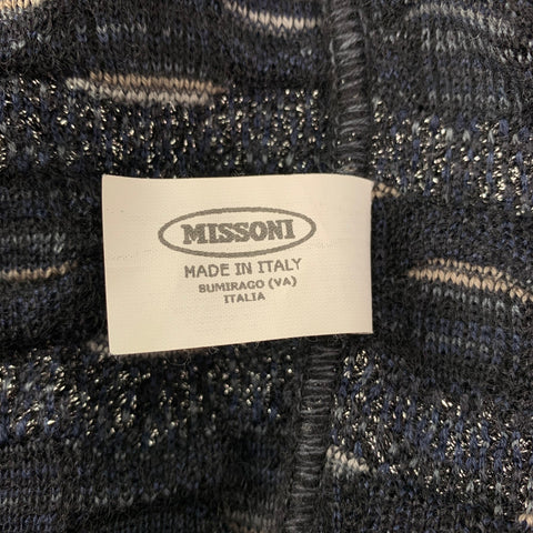 MISSONI Size 8 Black & Grey Knitted Wool Blend Jacket