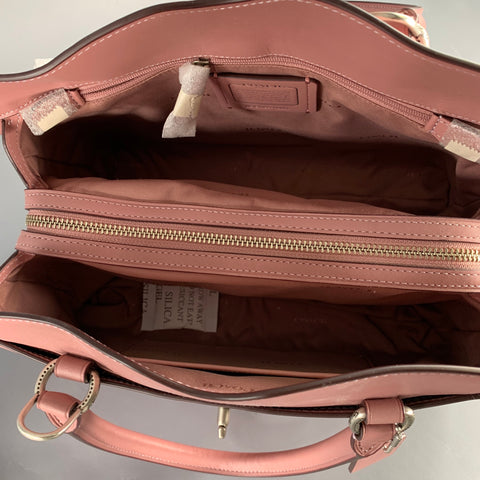 COACH Mercer Pink Rose Applique Leather Cross Body Handbag