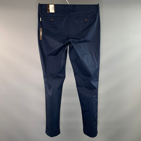 MICHAEL KORS Size 32 Navy Cotton Blend Flat Front Casual Pants