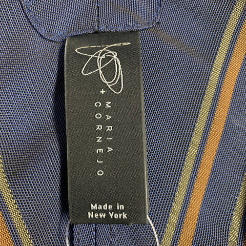 ZERO + MARIA CORNEJO Size M Navy Orange Yellow Stripe Kimono Cardigan