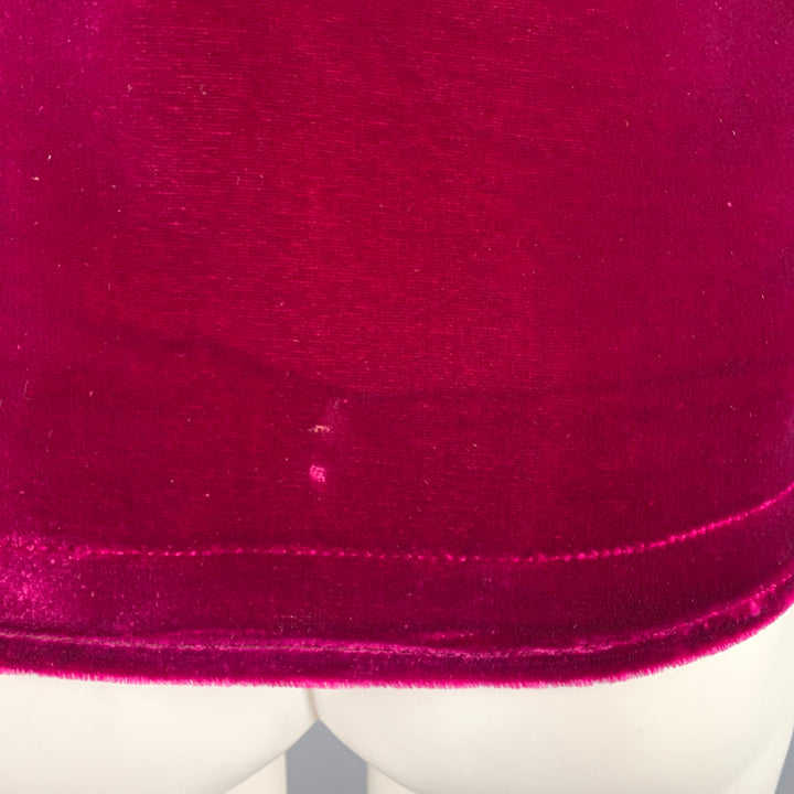 DRIES VAN NOTEN Size 38 Purple Fuchsia Velvet Long Sleeve Shirt