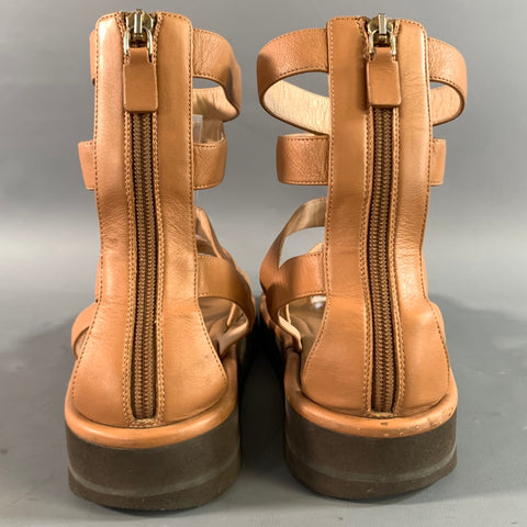 STUART WEITZMAN Size 9.5 Brown Leather Gladiator Sandals