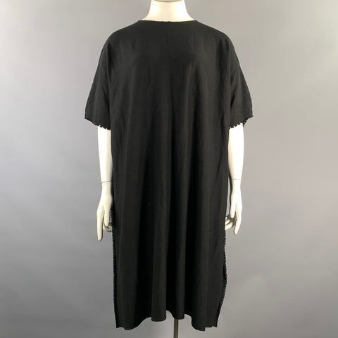 ISSEY MIYAKE Size M Black Nylon Blend IM26KH808 Tunic Knee-Length Dress