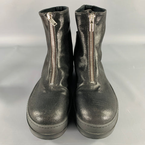 DRKSHDW Size 9 Black Coated Canvas High Top Sneakers