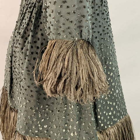 SAKS FIFTH AVENUE Size S Black Polyester Textured Ostrich Fringed Cock – Sui Generis Designer Consignment