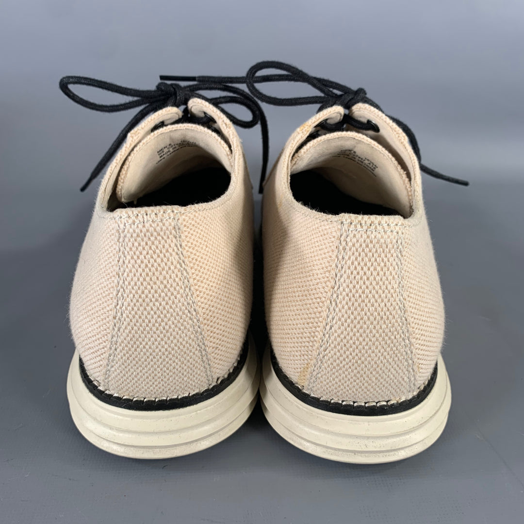 COLE HAAN Size 10.5 Cream Black Textured Sneakers