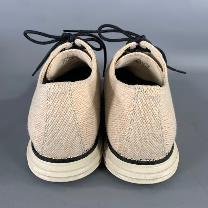 COLE HAAN Size 10.5 Cream Black Textured Sneakers