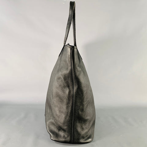 MAX MARA Black Leather Tote Top Handles Zip Handbag