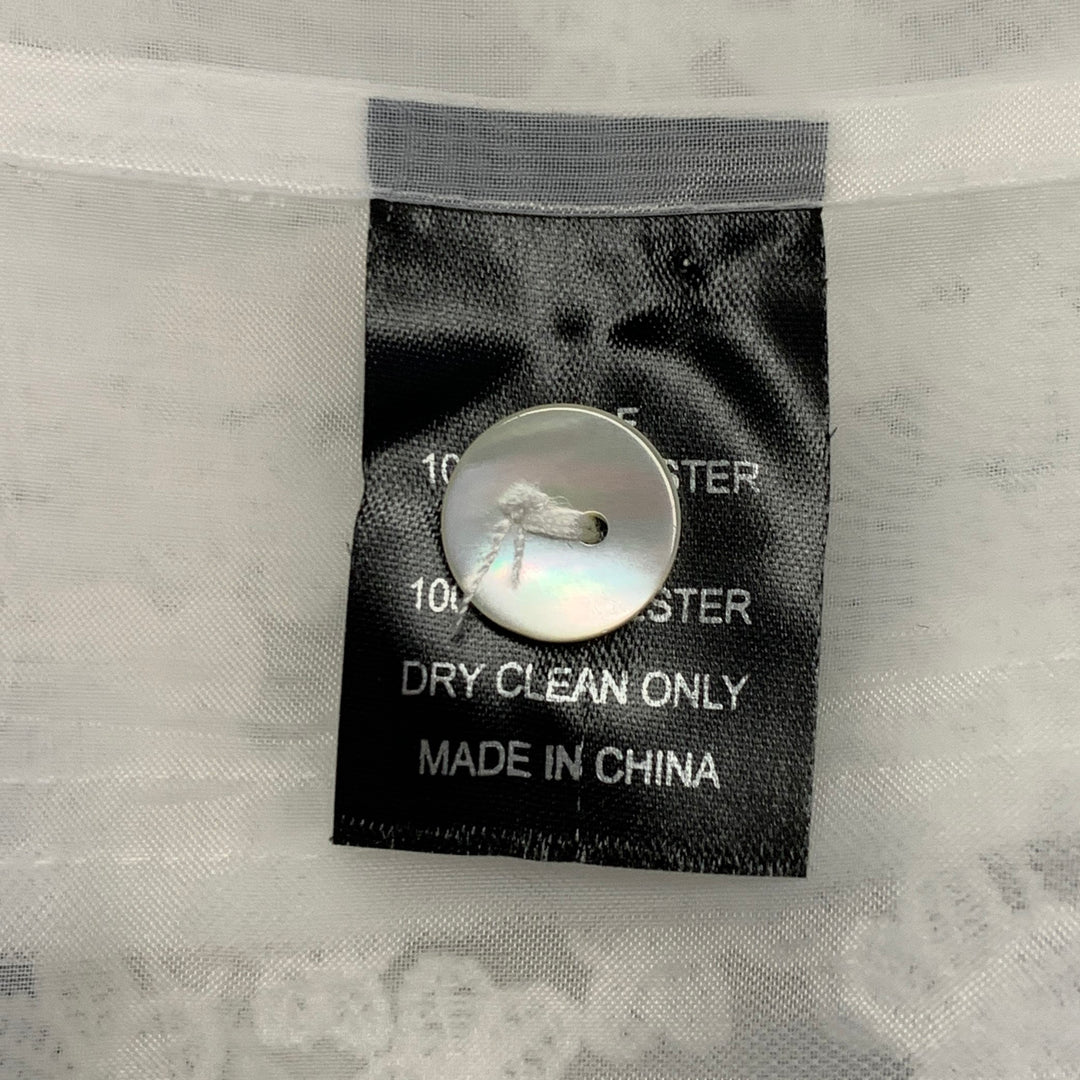 CYNTHIA ROWLEY Size M White Polyester Lace Peak Lapel Pantsuit