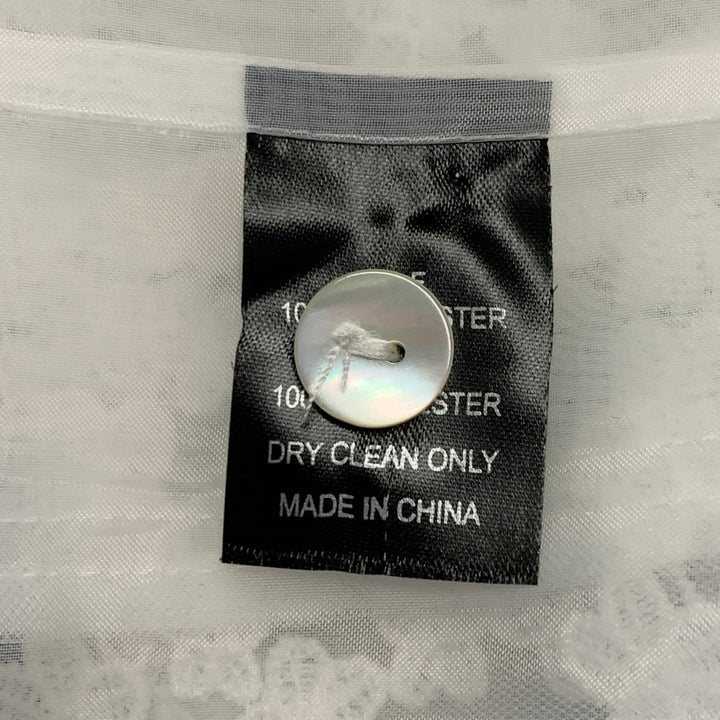 CYNTHIA ROWLEY Size M White Polyester Lace Peak Lapel Pantsuit