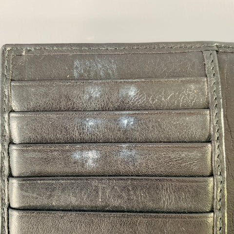 BALLY Black Grey Stripe Leather Wallet